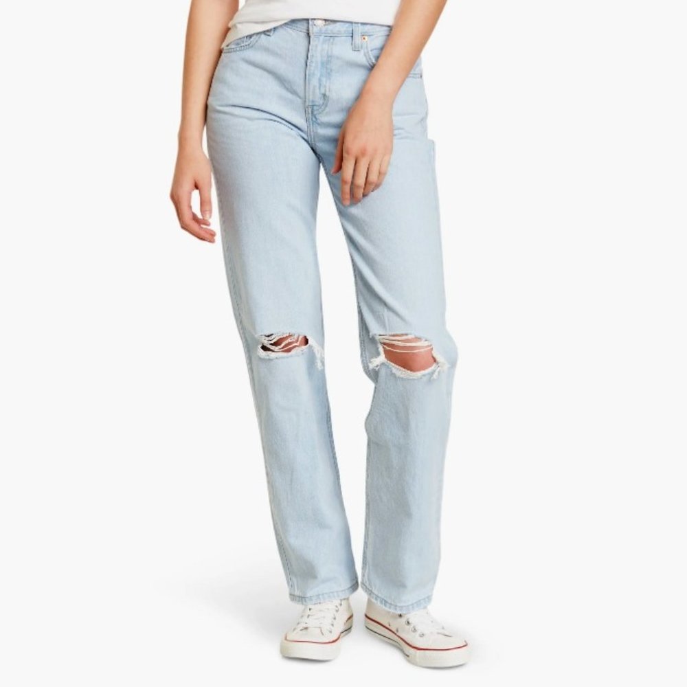 LEVI’S Low Pro Distressed Jeans, Light Wash